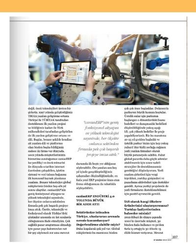 caniasERP ST Makina Dergisi Ahmet Oturgan Röportajı