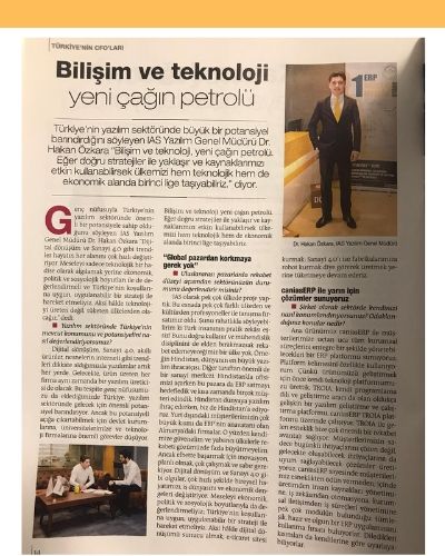 caniasERP Forbes Türkiye'nin CFO'ları Dergisi Hakan Özkara Röportajı